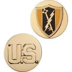 New 🌟 Army US & Electronic Warfare Sta-Brite Pin-On ⌛