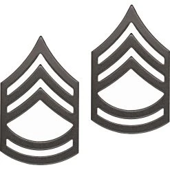 Promo ⭐ Army Sergeant First Class Sta-Brite Black Pin-On 🥰