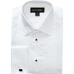 Cheap ✨ Other Brands Commercial Men's White Formal Tuxedo Pleated 🔥 Dress 🌟 Shirt ⌛