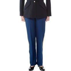 Hot Sale ๐ Commercial Army Officer And Senior Enlisted Women's Blue Slacks With Gold Braid (ASU) โจ
