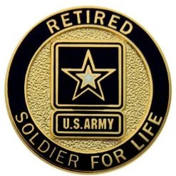 Hot Sale ✔️ Ira Green, Inc Retired Army Lapel Button, Soldier For Life ✔️
